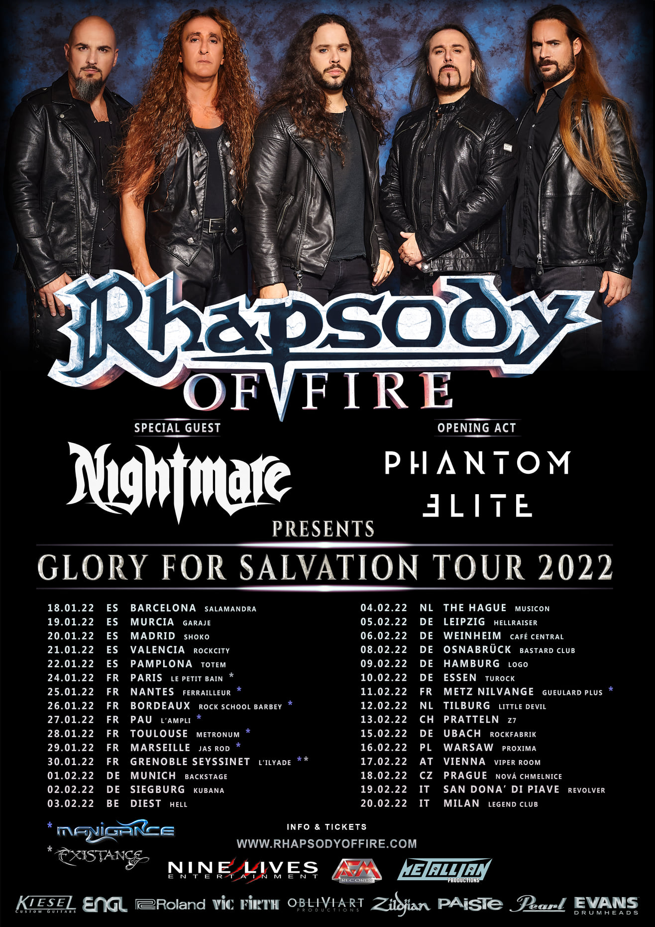 RHAPSODY OF FIRE - GLORY FOR SALVATION TOUR 2022